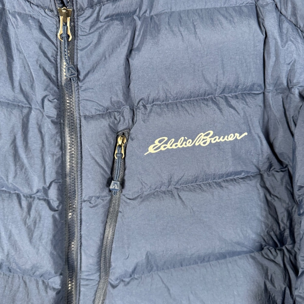 Eddie Bauer Puffer Jacket Mens XL Blue EB800 Mountain Ops Goose Down Insulated - Picture 5 of 12